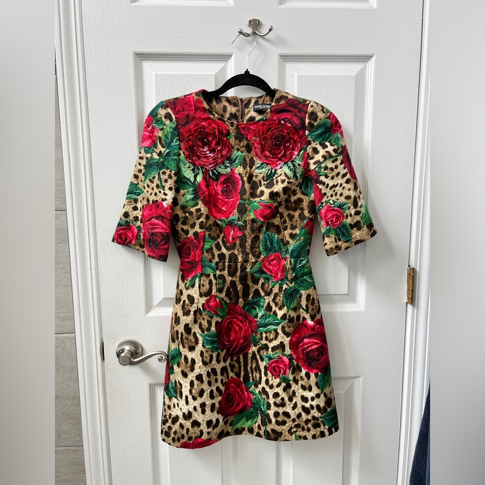 New! Ultra RARE Dolce & Gabbana Leopard Floral Women's Dress - Picture 4 of 14
